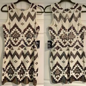 NWT Express Sequin Tribal Design Bodycon Dress